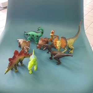 Lot of 8 Realistic Plastic Dinosaur Figures BOLEY Dilophosaurus Brachiosaurus ++
